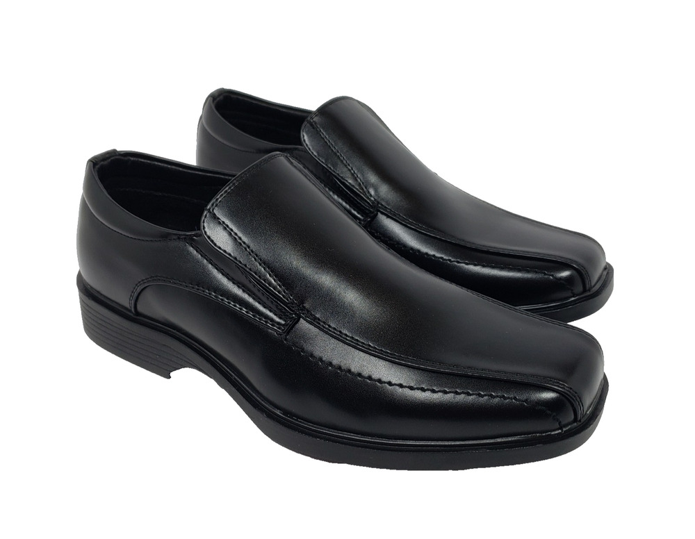 Bruno Marc Cambridge Mens Size 7.5 Black Slip On Formal Dress Loafer Shoes